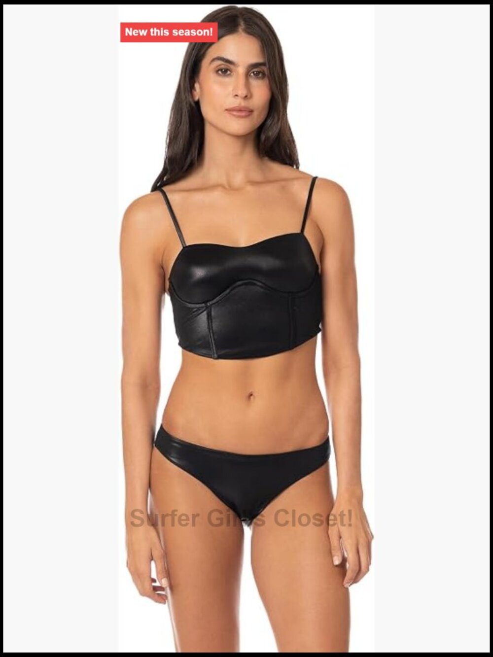 Underwire Bustier Bikini Top with Criss Cross Straps and Adjustable Tie Closure